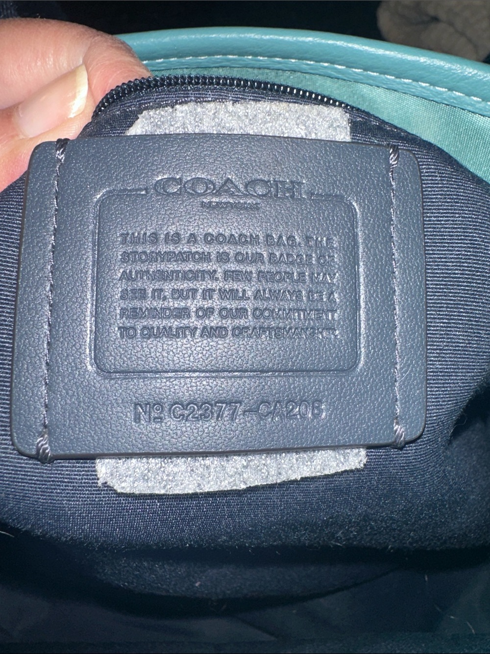 Coach Ellis Teal and Navy Nylon Tote CA208 - Picture 12 of 16